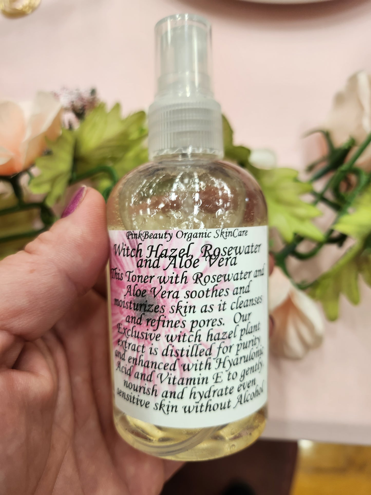 Witch hazel Rosewater and Aloe vera toner