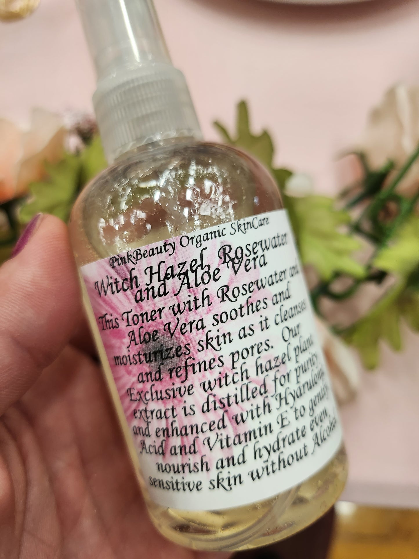 Witch hazel Rosewater and Aloe vera toner