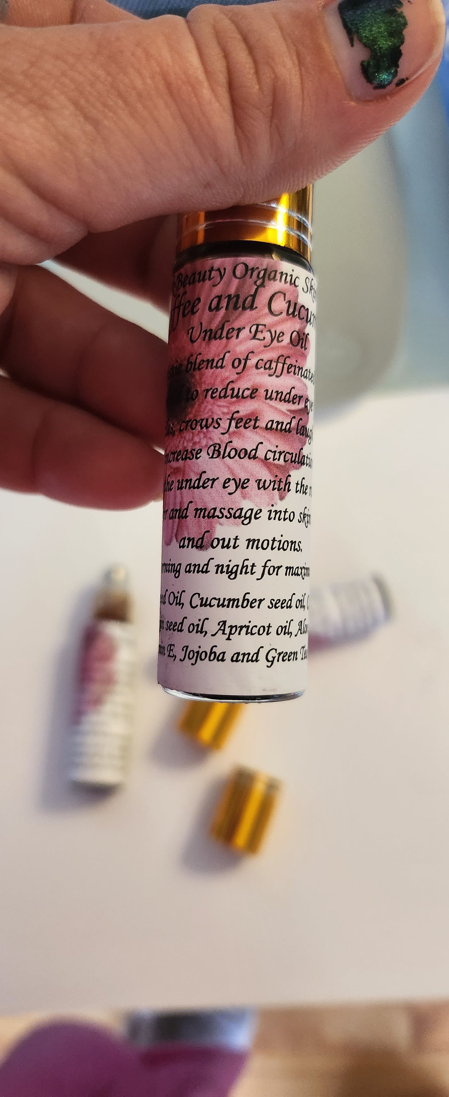 Under Eye Oil Roller, Coffee and Cucumber